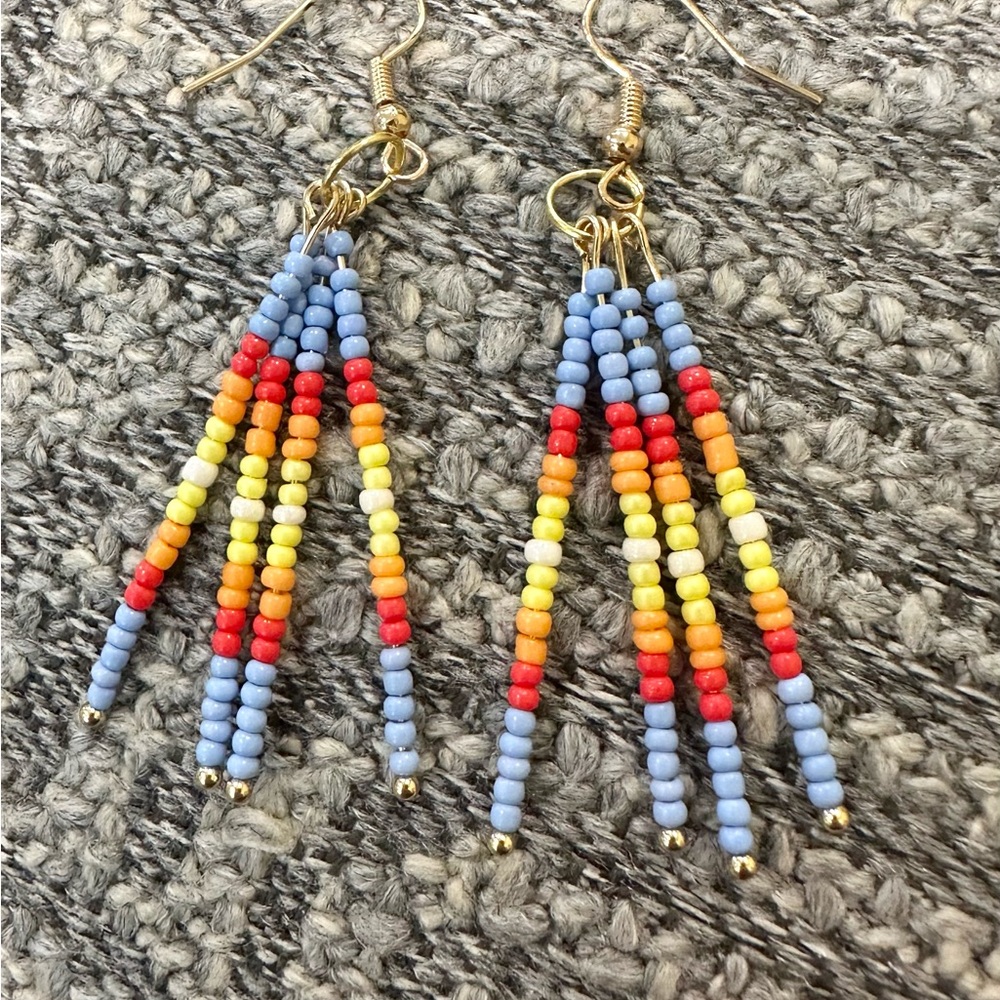 Handmade Colorful Beaded Dangle Earrings
